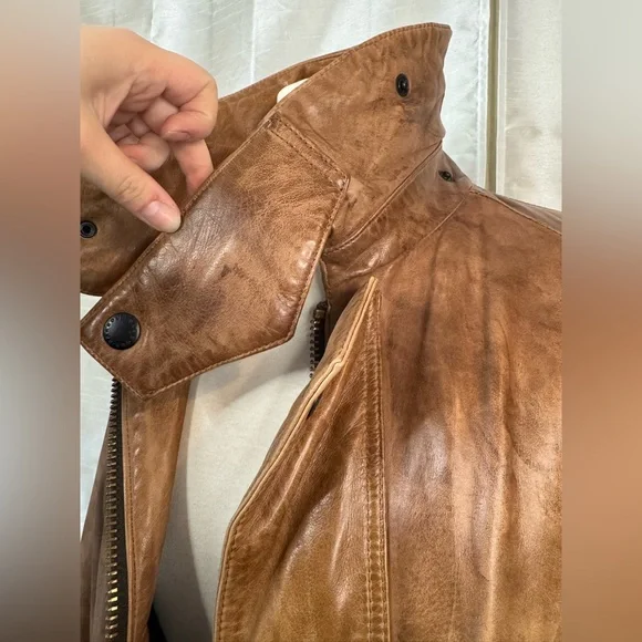 Barbour Men's Tan Leather Field Jacket vintage - Picture 13 of 15